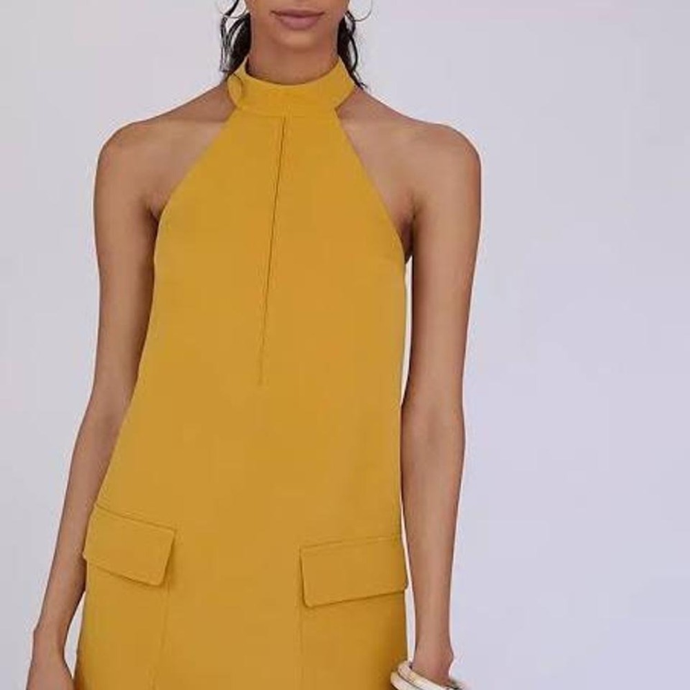 Anthropologie Halter Shift Mini dress, Mare Mare x Anthropologie yellow, Size S